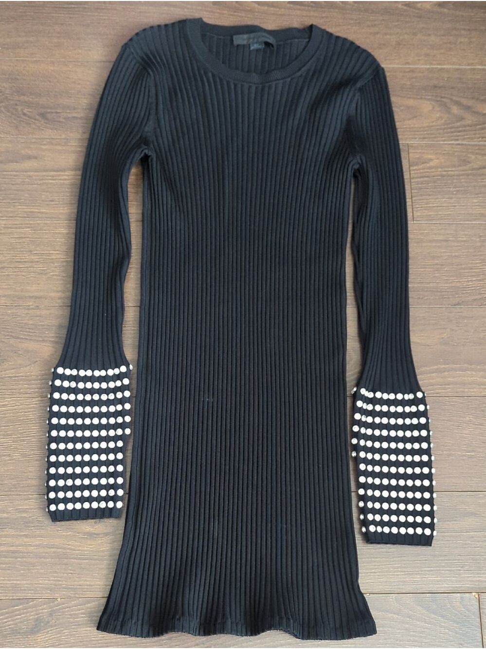 ALEXANDER WANG Long Sleeve Dress with Crystal Cuff Detail - Picture 5 of 10